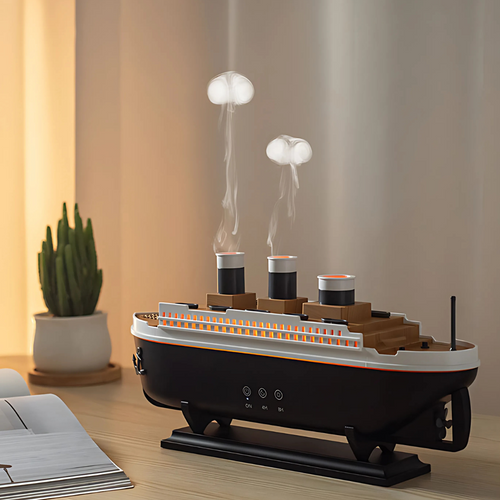 Cruise ship humidifier with colour-changing lights