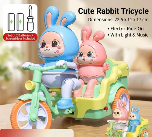 Electric Bunny Tricycle Toy with LED Lights & Music