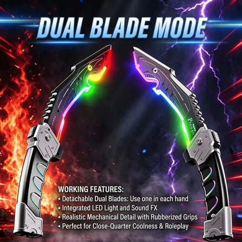3-in-1 transforming bow and sword toy with LED lights