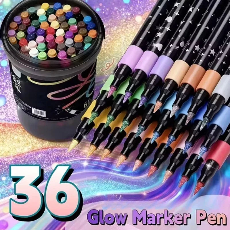 Glitter art markers set for kids