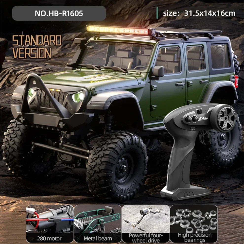 HB Toys Jeep Rubicon RC Crawler 1/16 Scale RTR 4WD