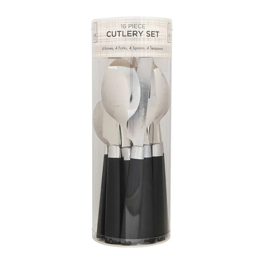16-piece black cutlery set