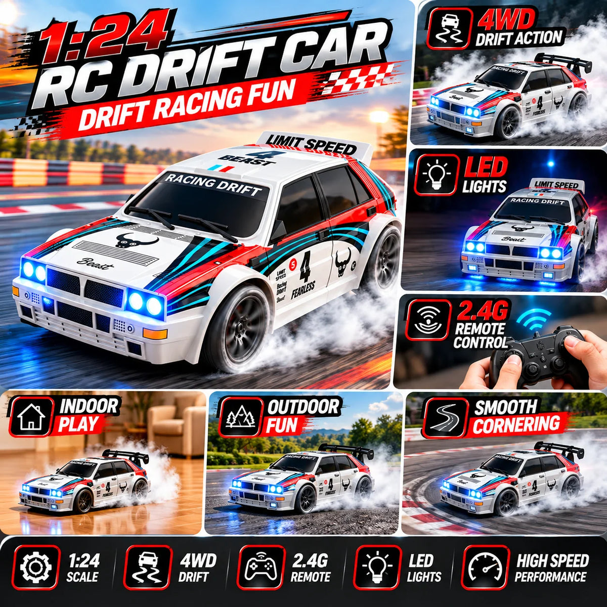 ZNLYRION SG718 1:24 RC Drift Car