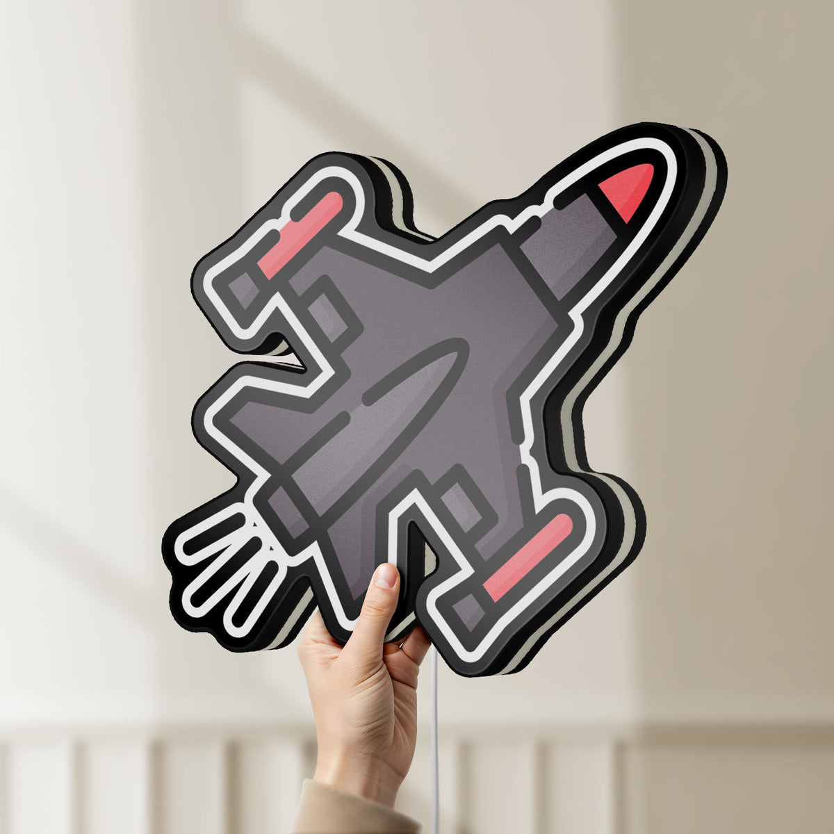 Fighter jet 3D LED light box – view 6