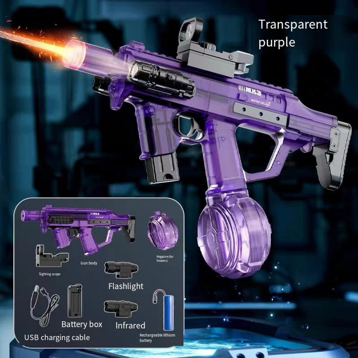 MK3 Electric Water Gun – Large Capacity Automatic Blaster