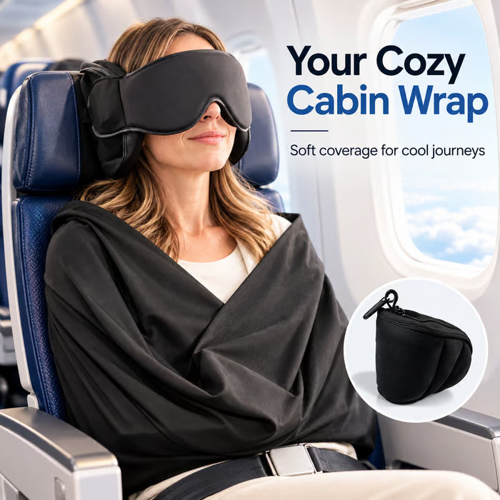 All-in-One Airplane Sleep System – Blackout, Noise-Dampening Memory Foam Travel Kit