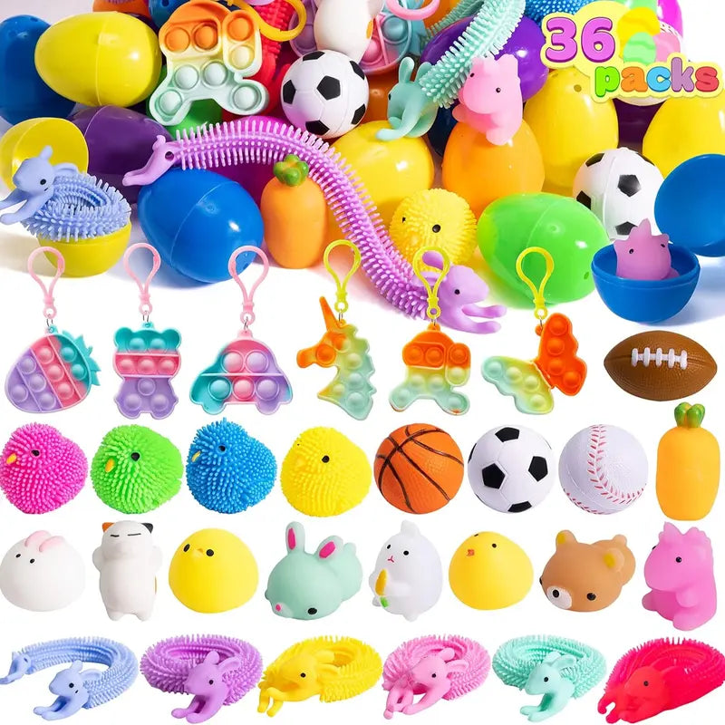 Prefilled Easter eggs with toys and stickers