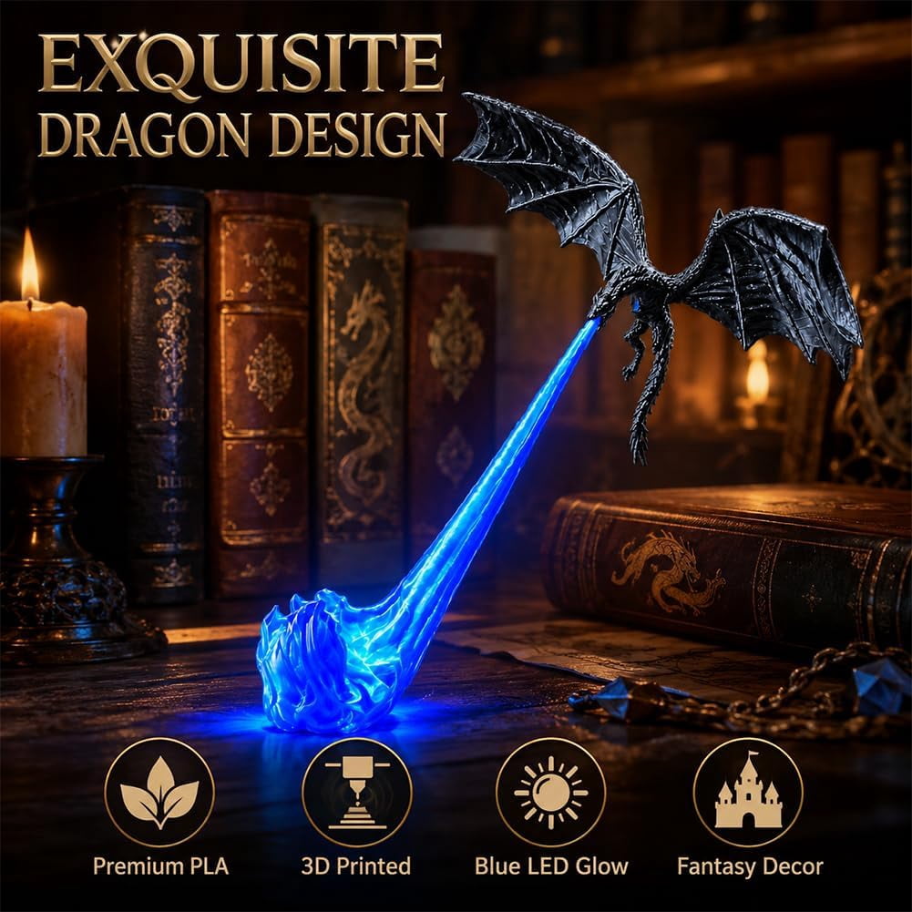 Dragon flame book nook light – view 2