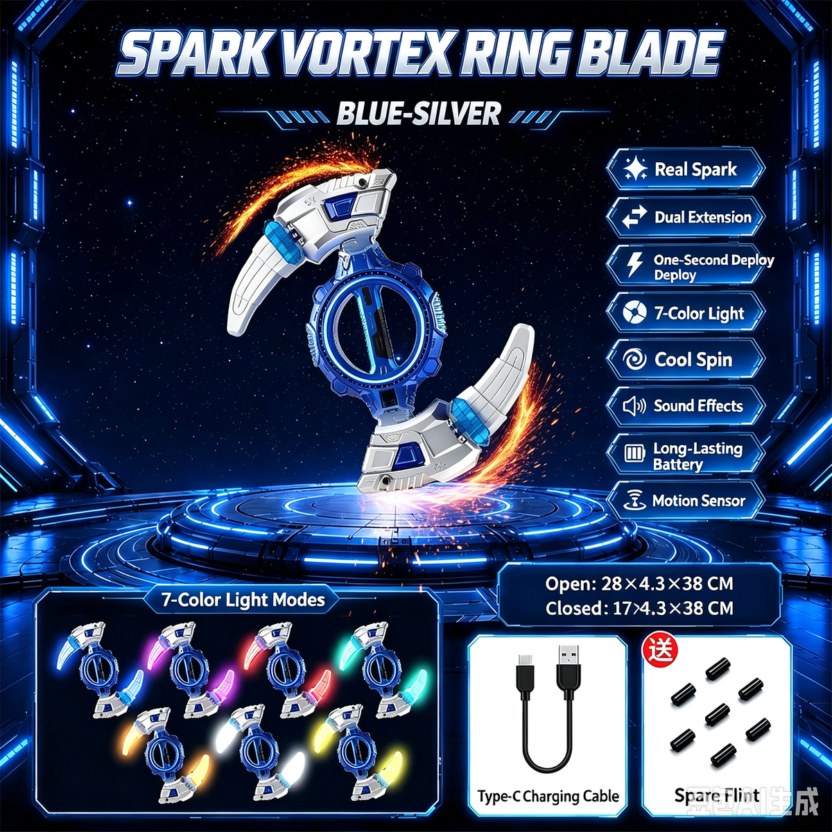 Light-Up Spinning Sword Toy – Vortex Ring Blade with Sound – image 4
