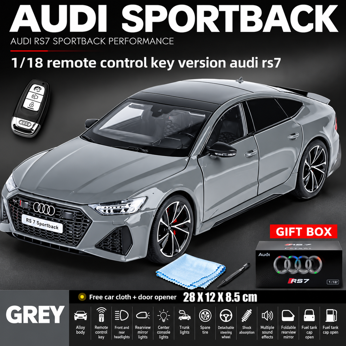 1:18 Scale Audi RS7 Sportback Diecast Model Car