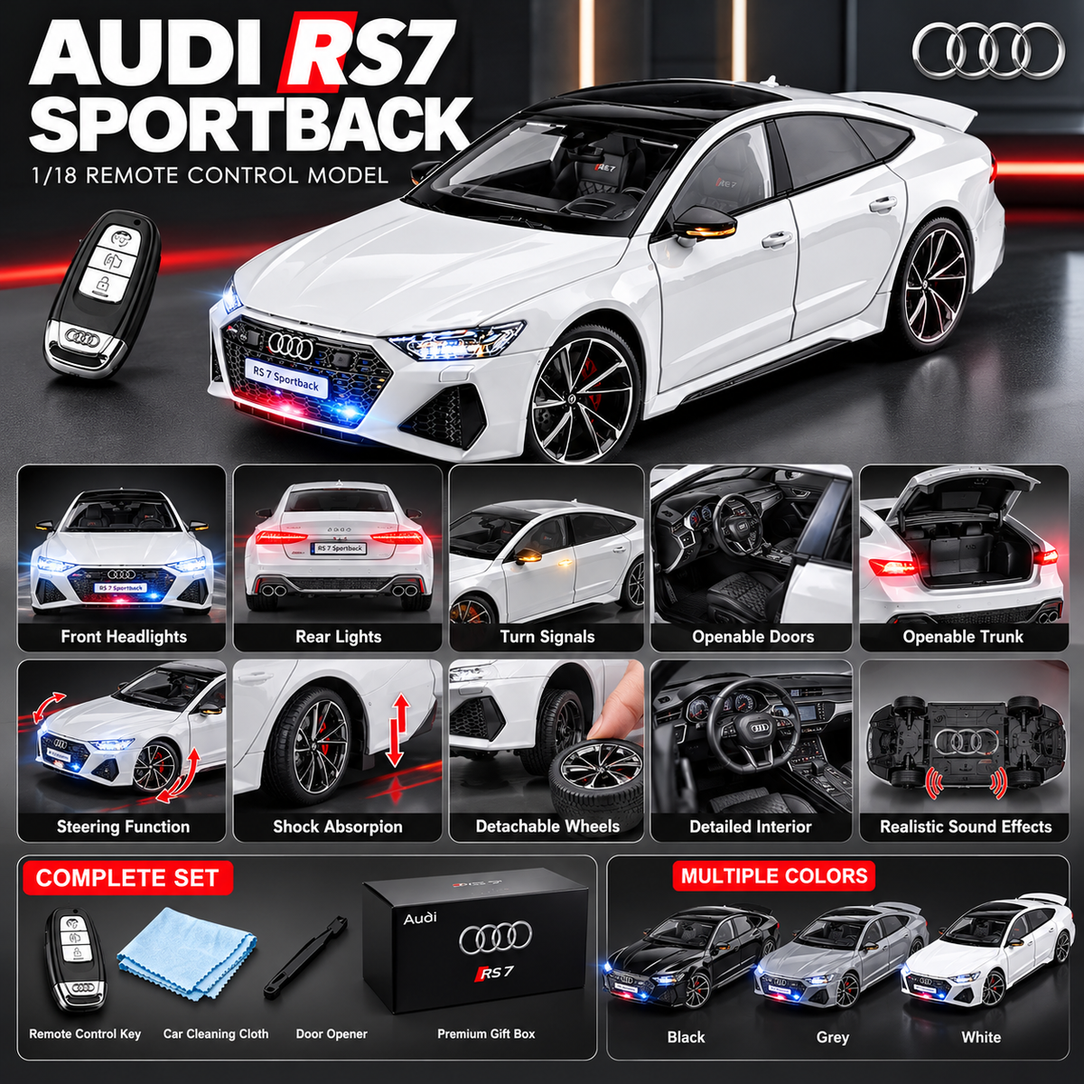 1:18 Scale Audi RS7 Sportback Diecast Model Car