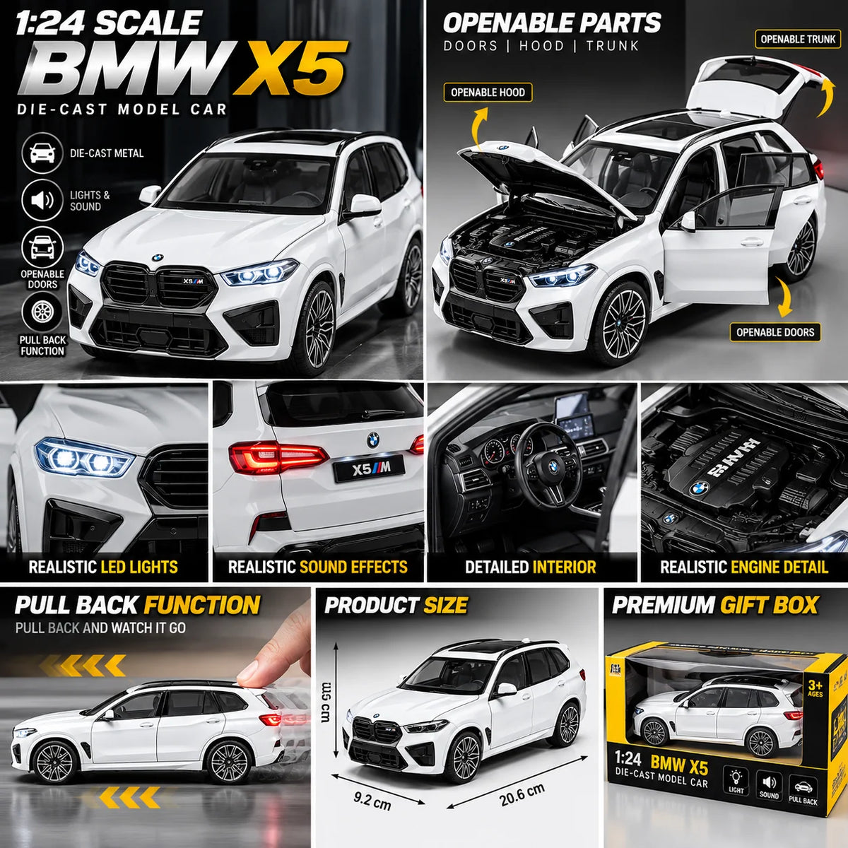 BMW X5 M Model Car – White