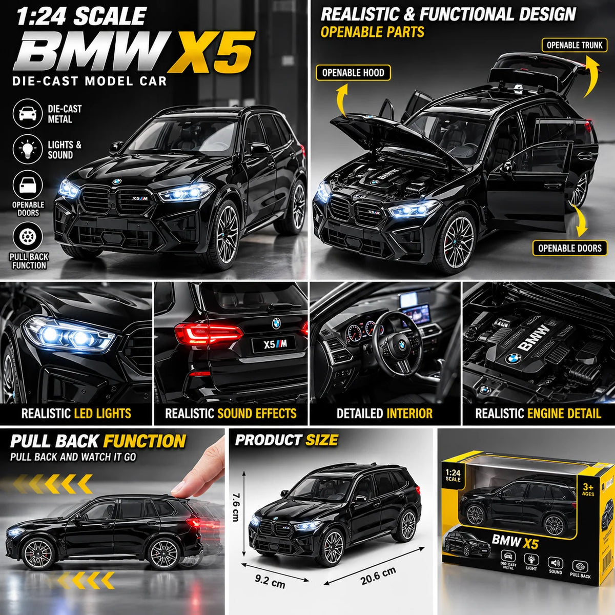 BMW X5 M Model Car – Black