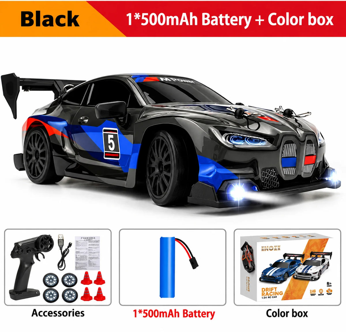 RC Drift Car – Black Racing Livery