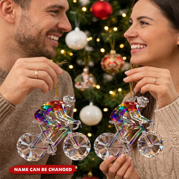 Personalized bicycle Christmas ornament
