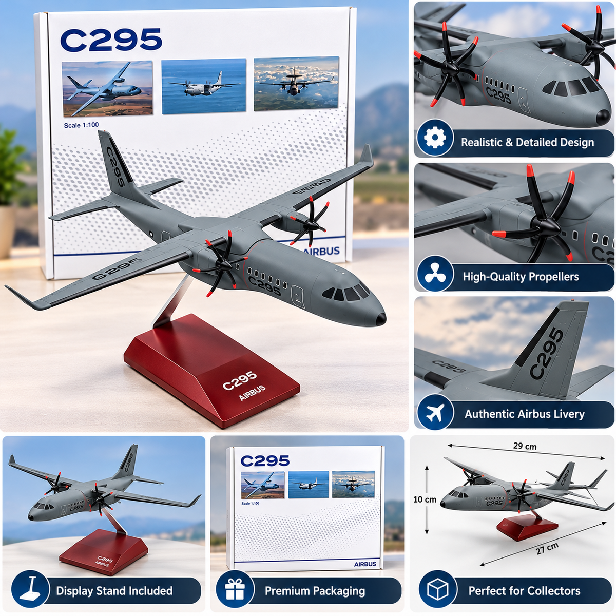1:100 Scale C-295 Transport Aircraft Model