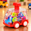 Transparent Gear Press-and-Go Toy Car – Red