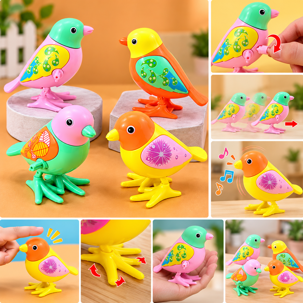Wind-Up Jumping Bird Toy