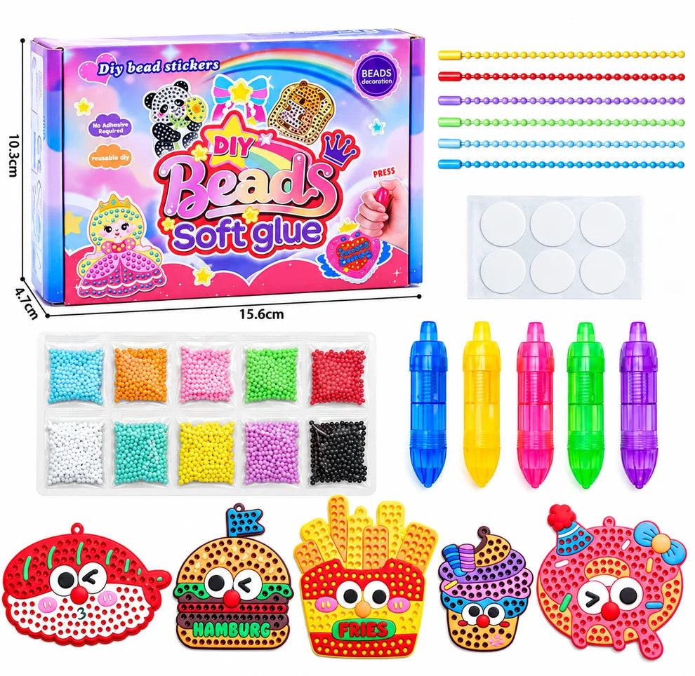 DIY Bead Sticker Craft Kit – Soft Glue Bead Art Set