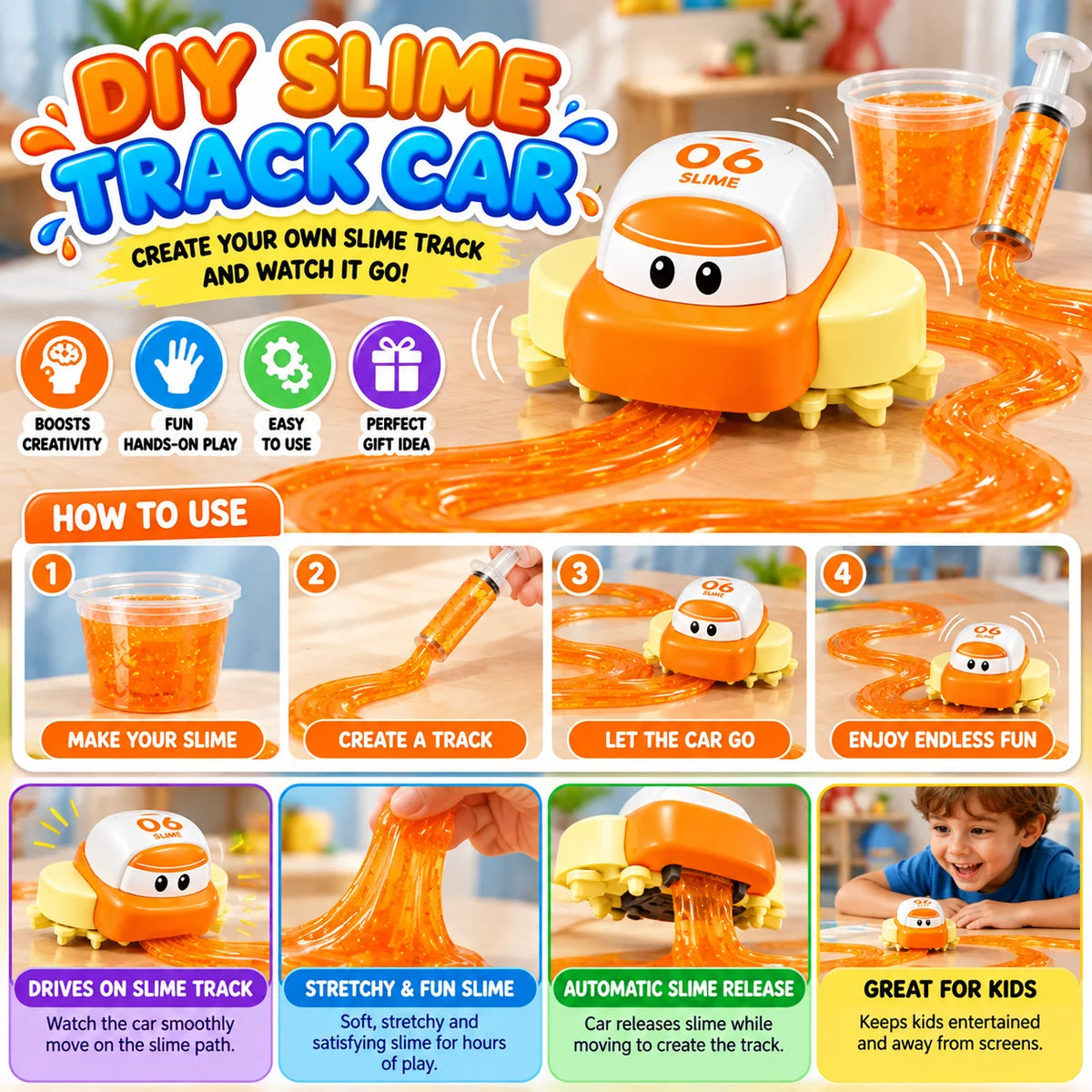 DIY Magic Slime Track Car – Create Your Own Racing Path