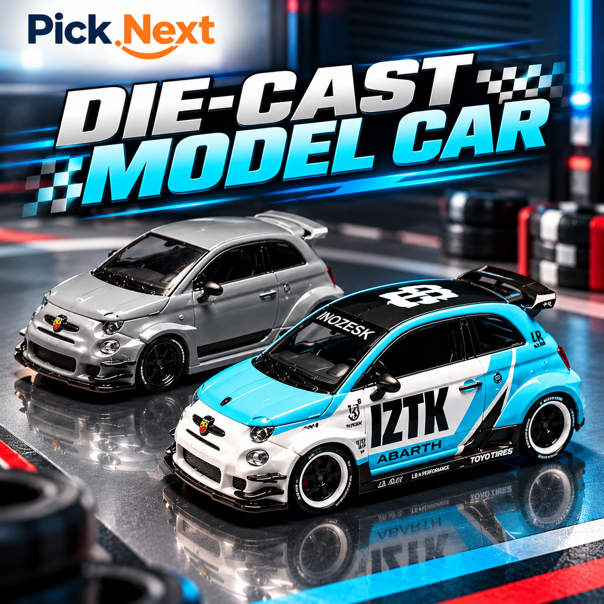 MGT 1:64 Abarth 595 LB-Works Diecast Model Car