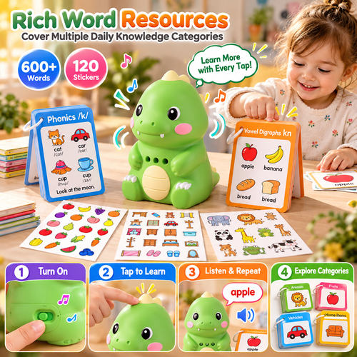 Interactive Dinosaur Learning Toy – 600+ Words & Flashcards
