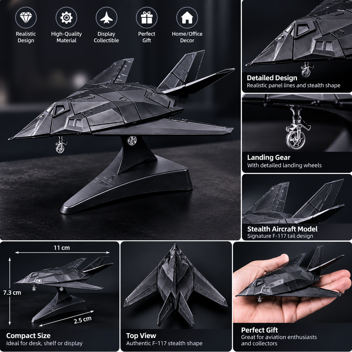 1:144 Scale Military Aircraft Assembly Model