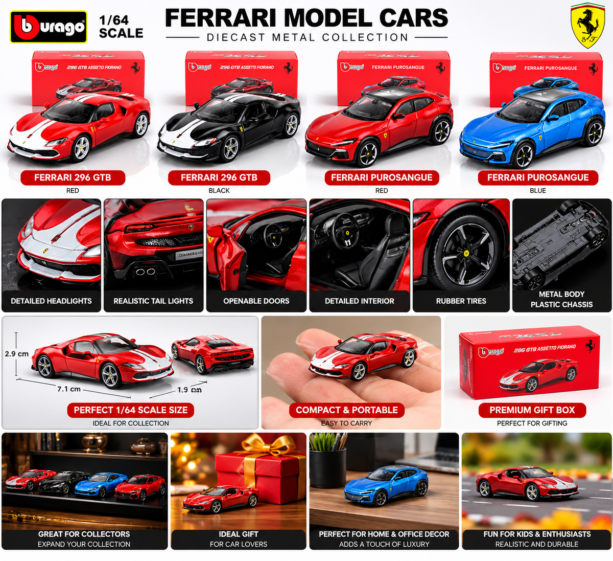 Bburago 1:64 Ferrari Diecast Model Car