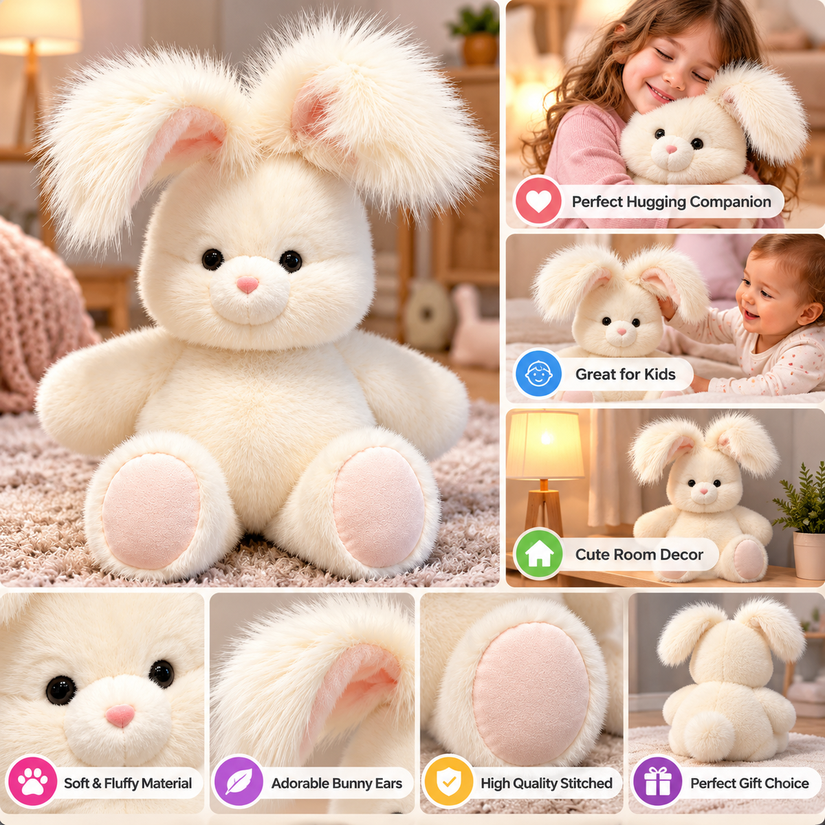 Long-eared rabbit plush pillow – image 3