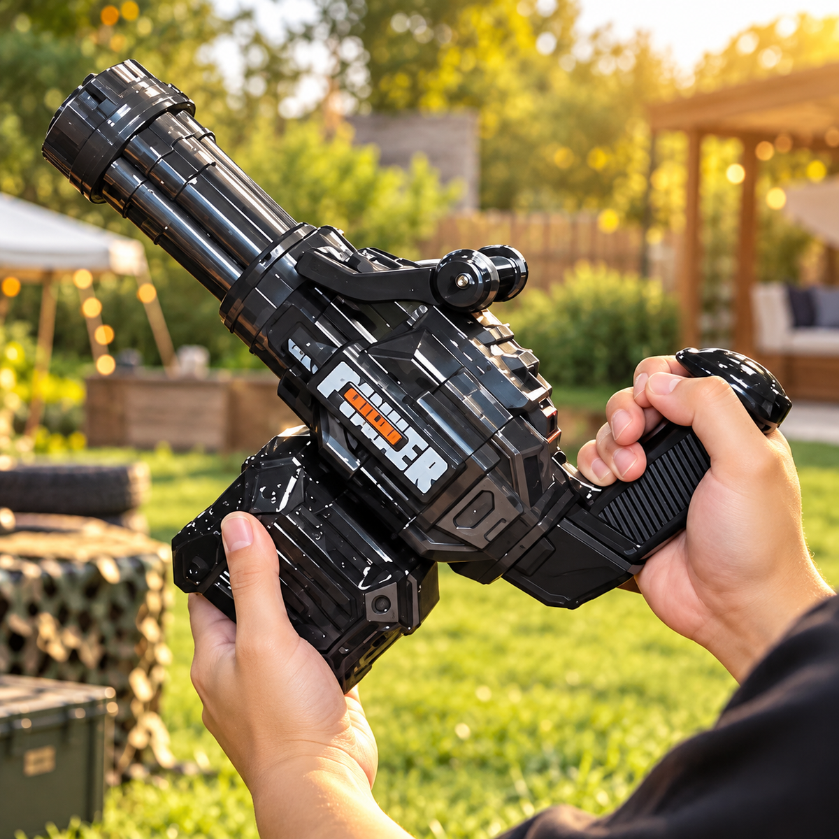 Rainbow LED Gatling electric water gun