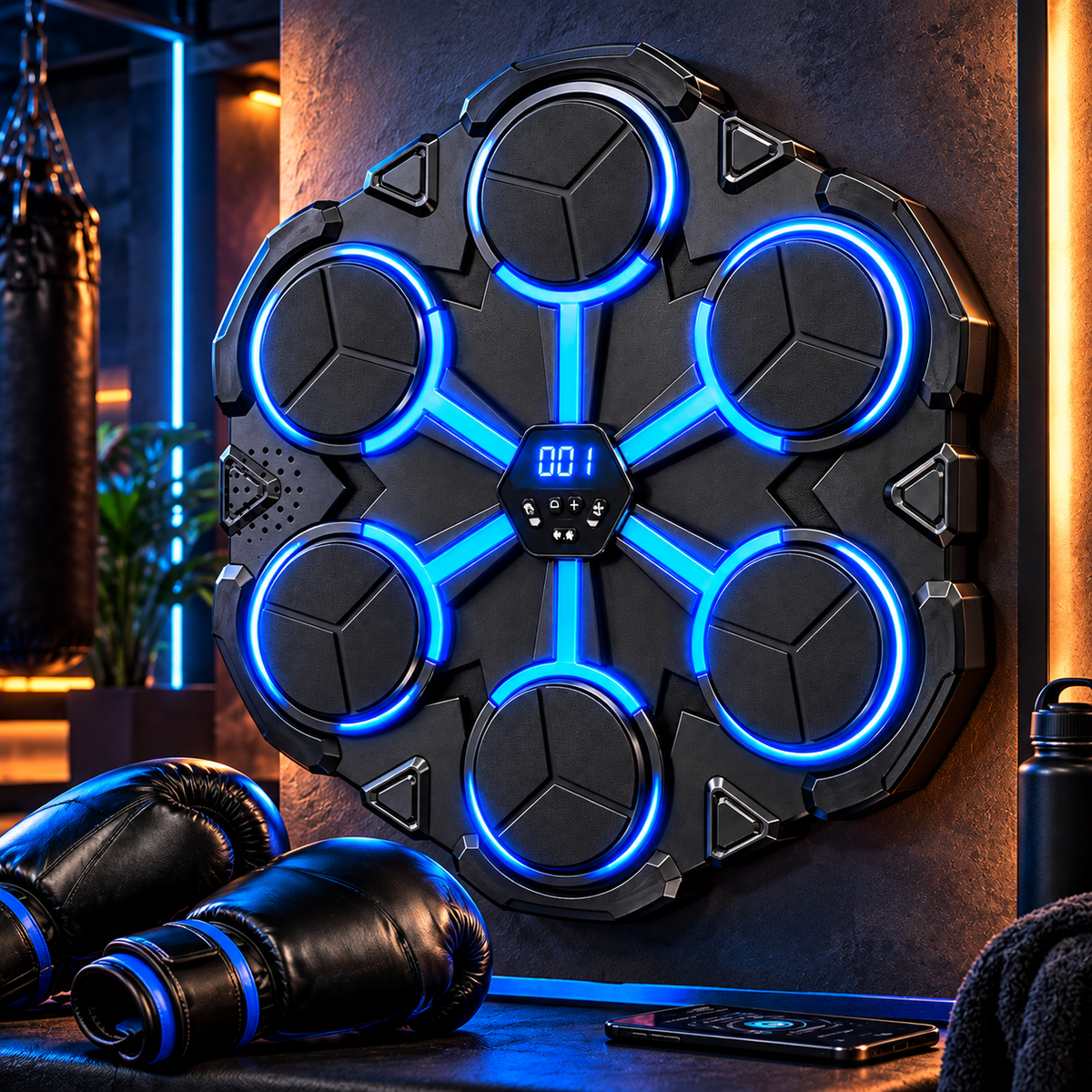 Smart Music Boxing Machine with LED Lights – Home Workout – image 2