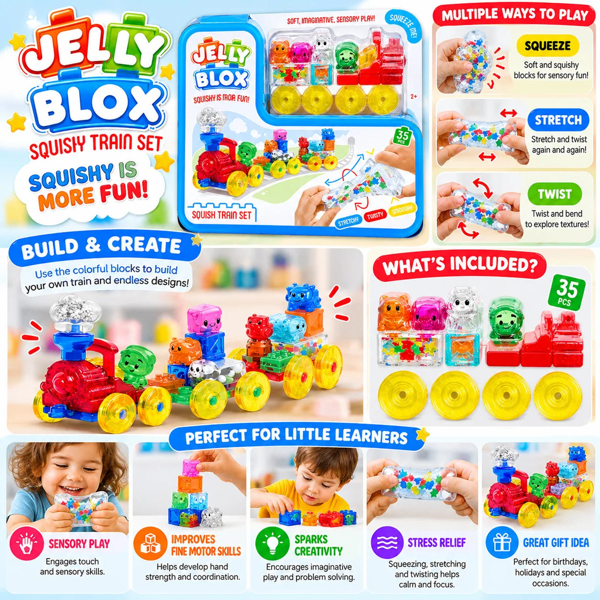Squishy train building blocks set – image 2