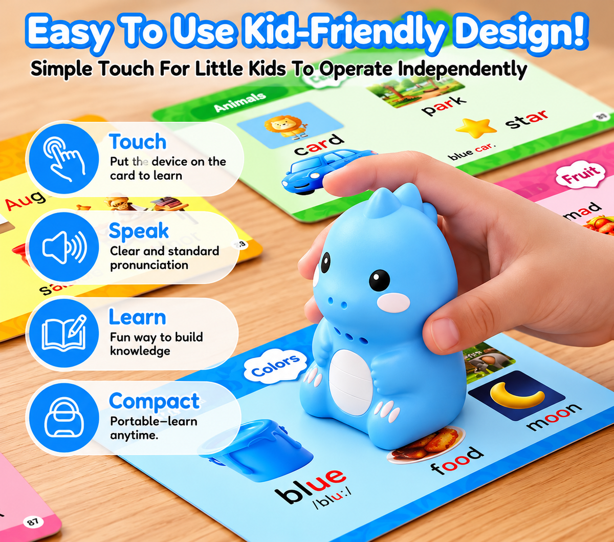Interactive Dinosaur Learning Toy – 600+ Words & Flashcards – image 3