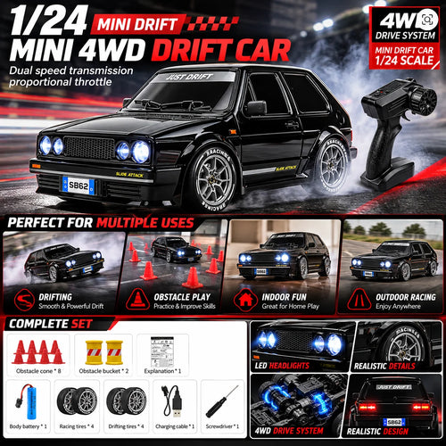 1:24 4WD RC Drift Car – Black