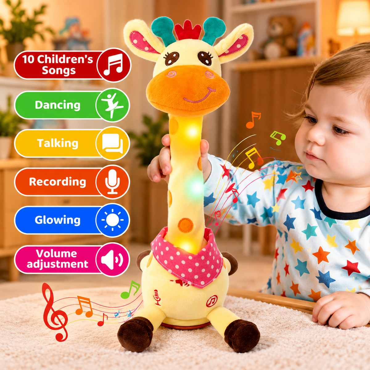 Musical Dancing Giraffe Toy – Sings, Dances & Repeats Voice