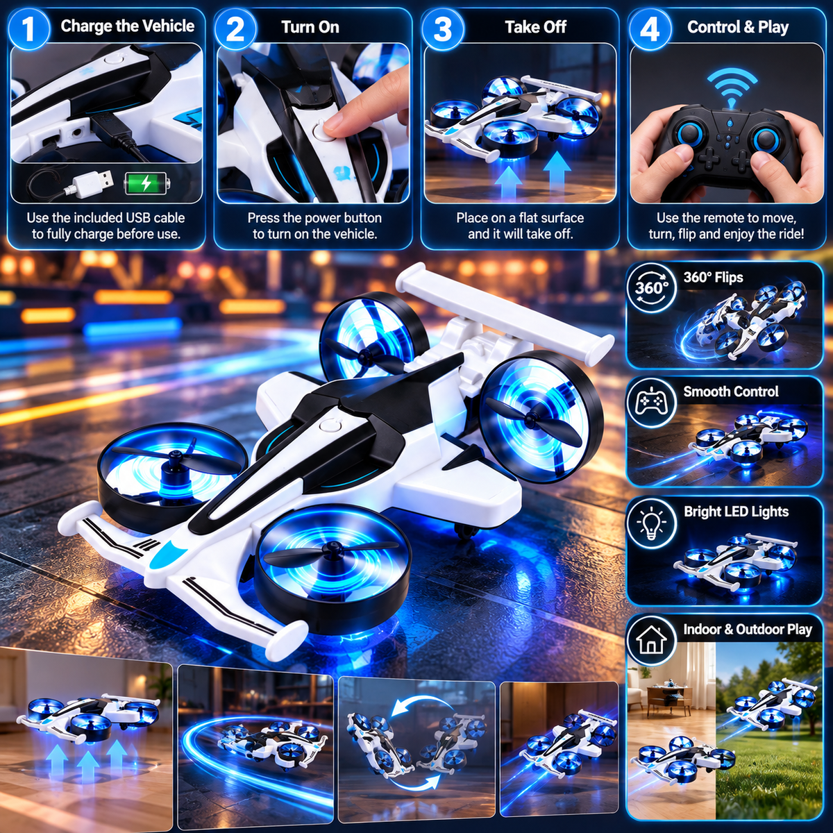 RC Stunt Airplane with 360° Flips – Flying & Drifting Toy – image 3