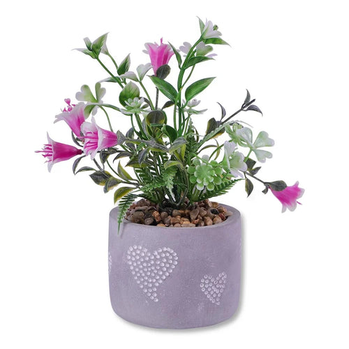 Patterned grey plant pot