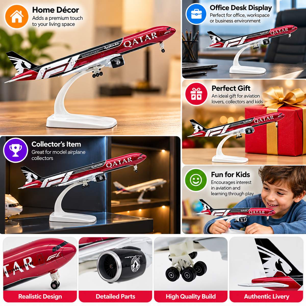 Qatar Airways Boeing 777-300 Diecast Model Airplane