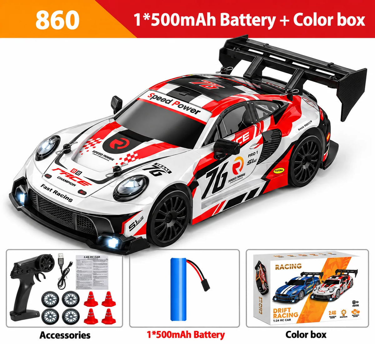 RC Drift Car – White Racing Livery