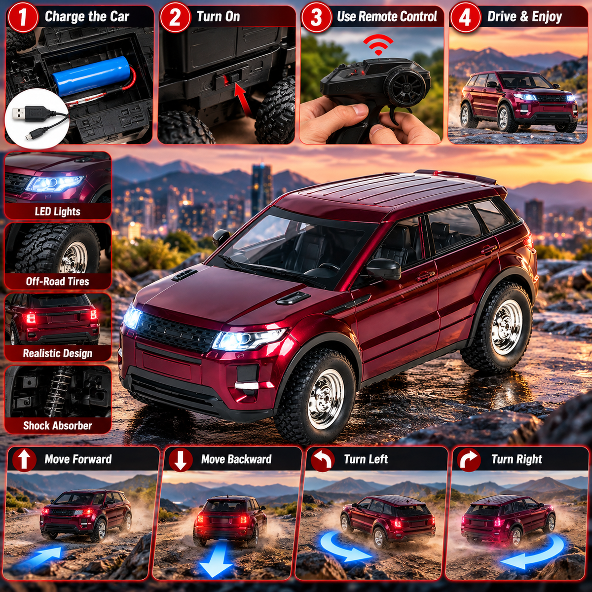 4WD Remote Control Off-Road Car – RC SUV for Kids – image 5