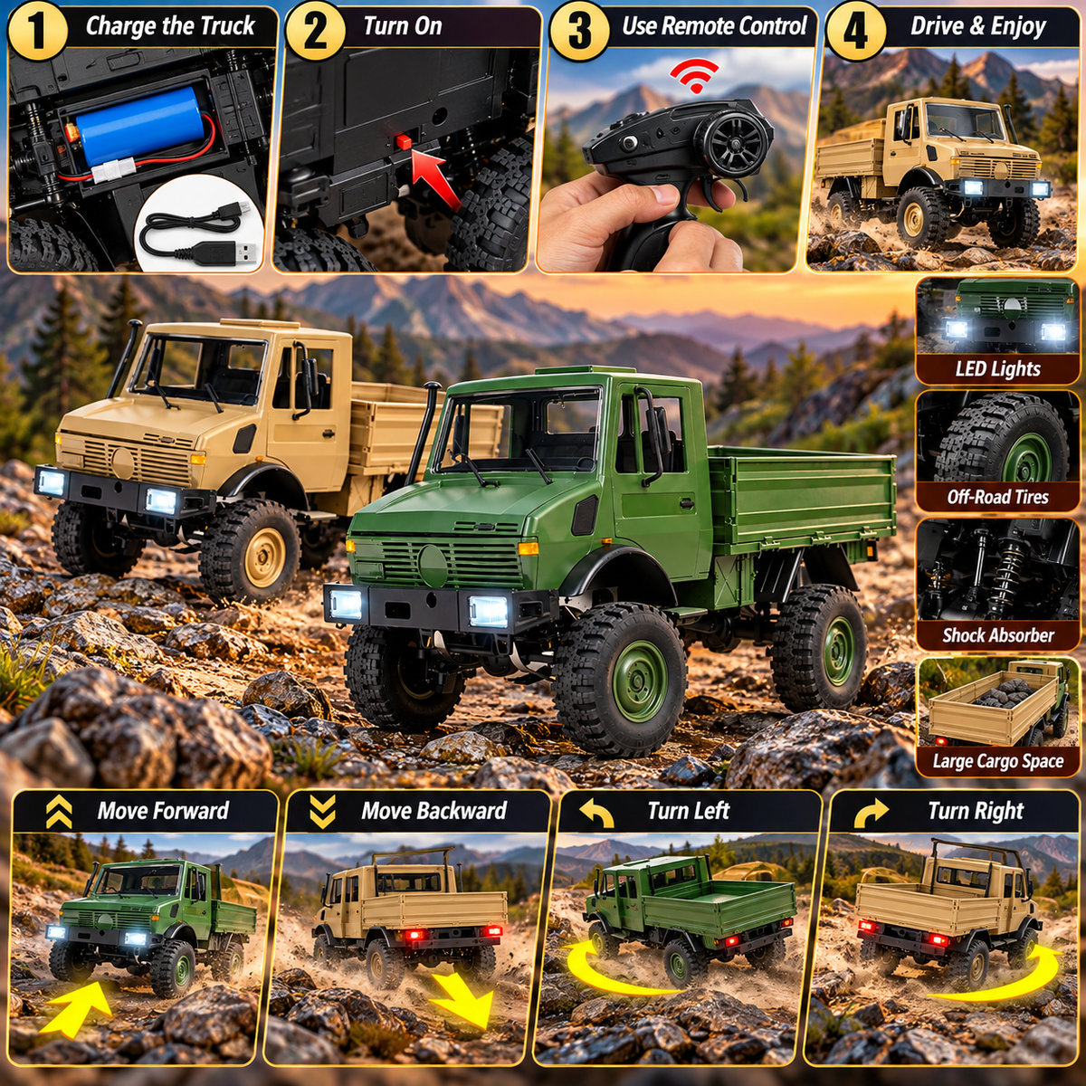 1/12 RC Rock Crawler – Military Off-Road RC Truck – image 9