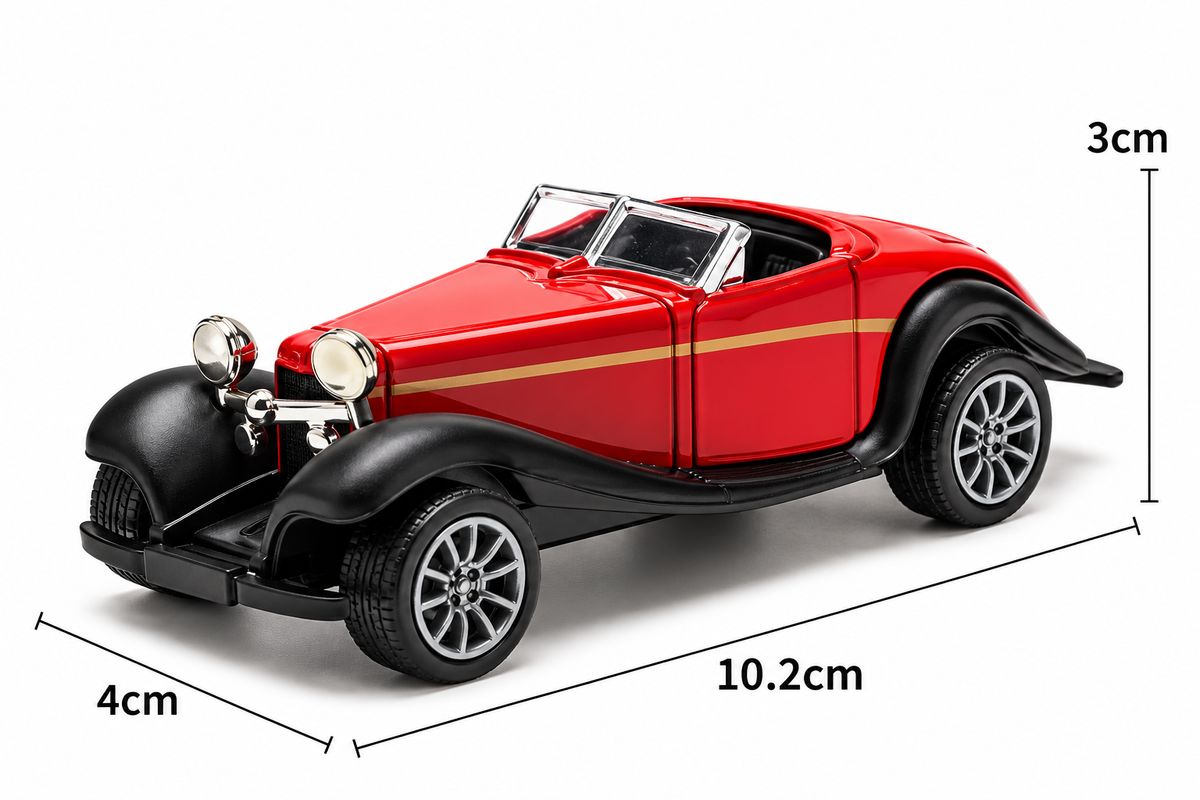 1:43 Scale Vintage Cadillac V8 Die-Cast Pullback Car