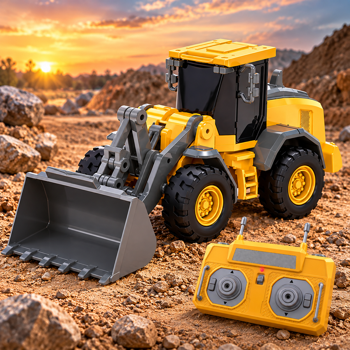 1/64 Mini RC Wheel Loader – Remote Control Construction Toy – image 4