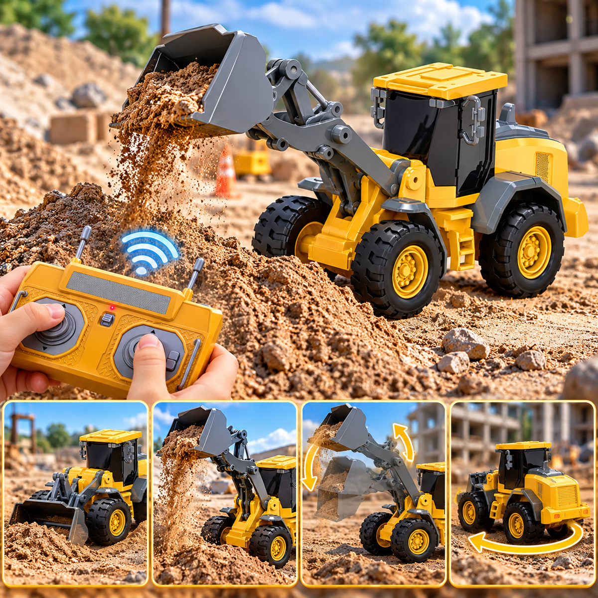 1/64 Mini RC Wheel Loader – Remote Control Construction Toy – image 3