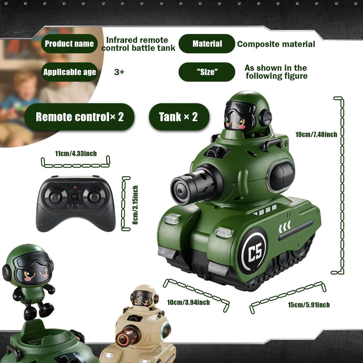 Infrared RC Battle Tank Set