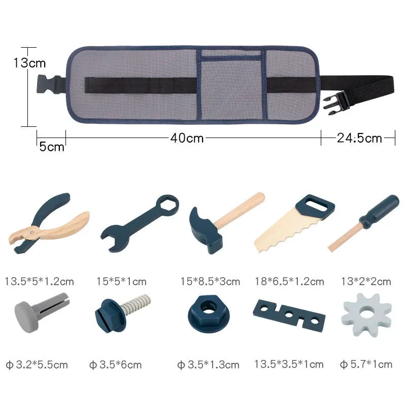 Wooden Pretend-Play Tool Belt Set