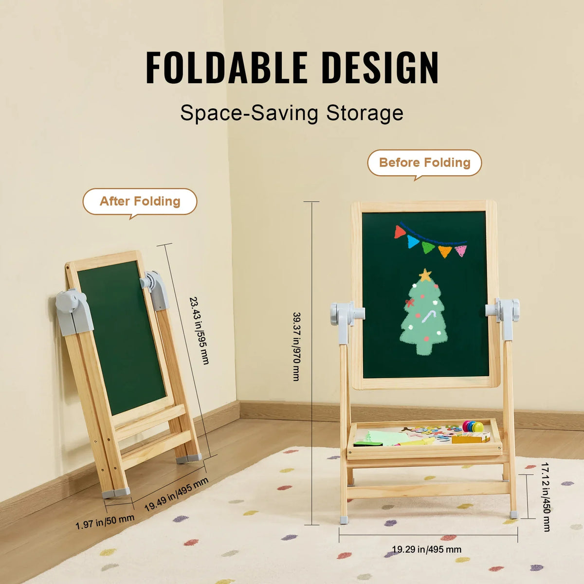 Adjustable double-sided art easel for kids – image 7