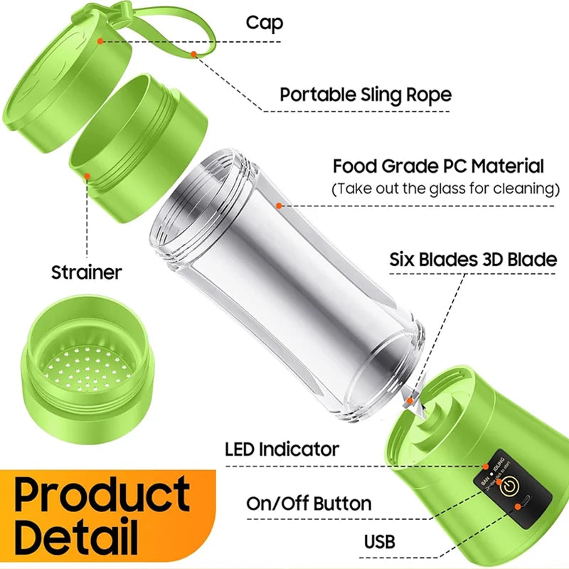 380ml Portable USB Rechargeable Mini Juicer