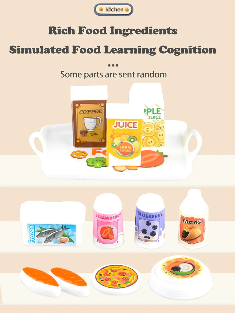 Pretend Kitchen Play Set – Blue or Pink