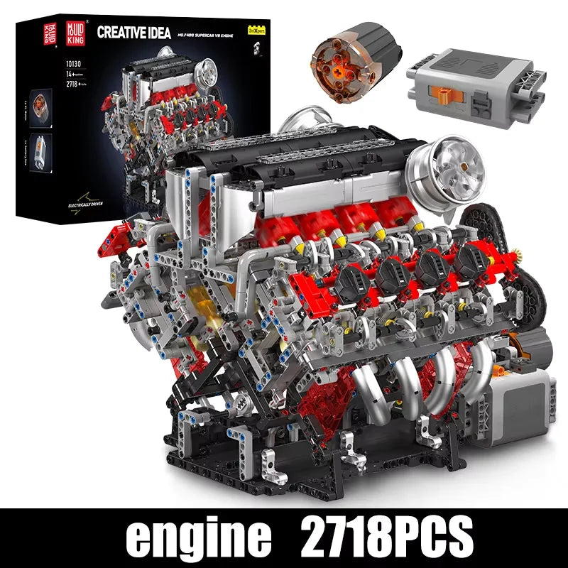 V8 engine building block model kit